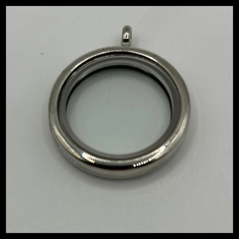 Origami Owl Floating Locket Pendant Womens Large Silver Crystal Rhinestone